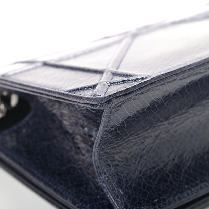 Christian Dior Crackled Deerskin Medium Diorama Flap Bag Navy 13 of 13