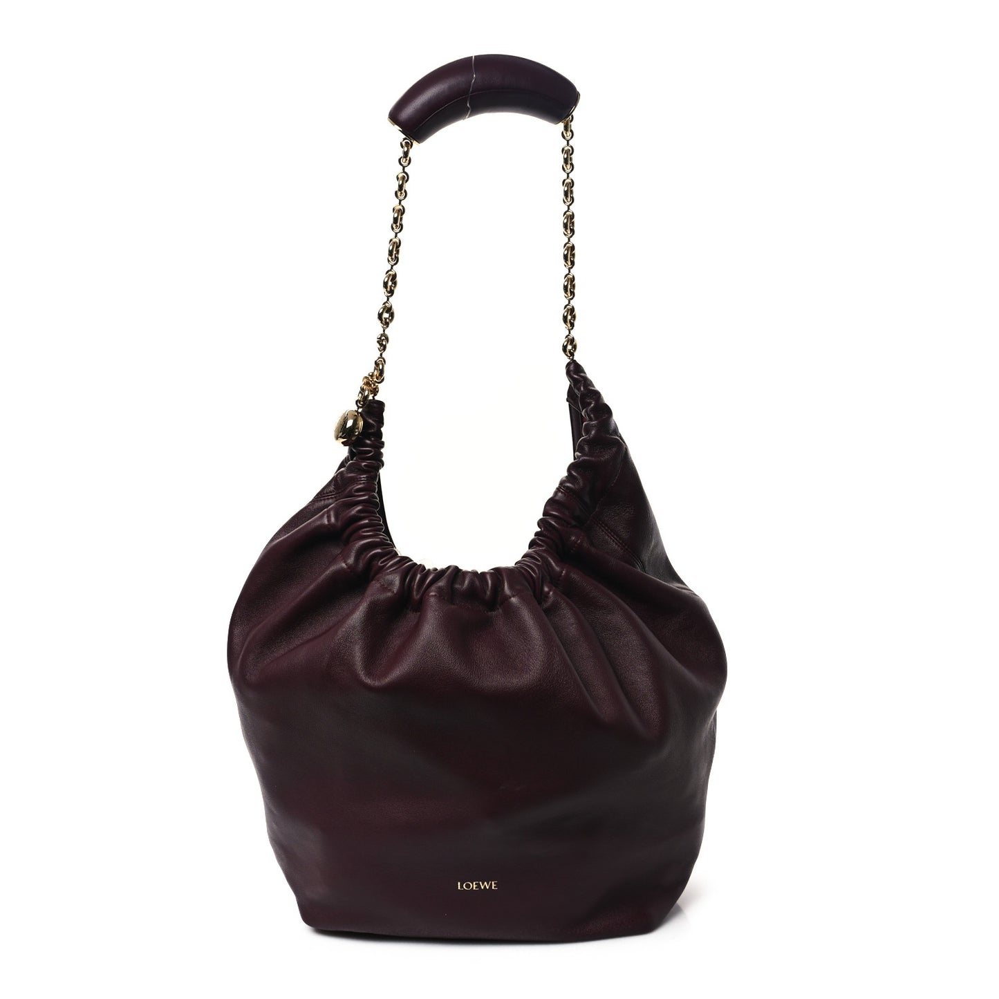 Buttery Nappa Lambskin Medium Squeeze Bag Dark Burgundy
