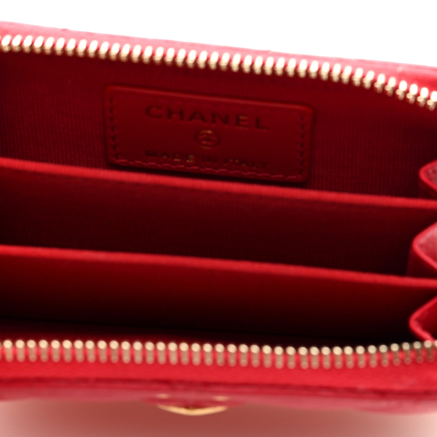 Chanel Lambskin Plexiglass Quilted Coco Love Zip Coin Purse Red 5 of 7