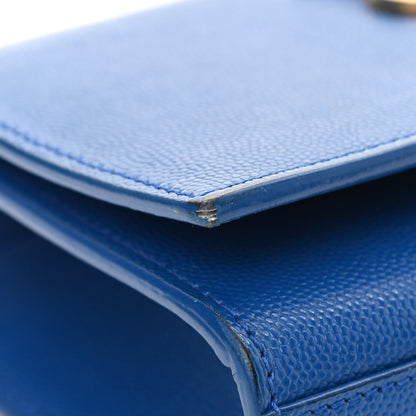 Saint Laurent Grain De Poudre Small Classic Monogram Kate Satchel Royal Blue 11 of 13