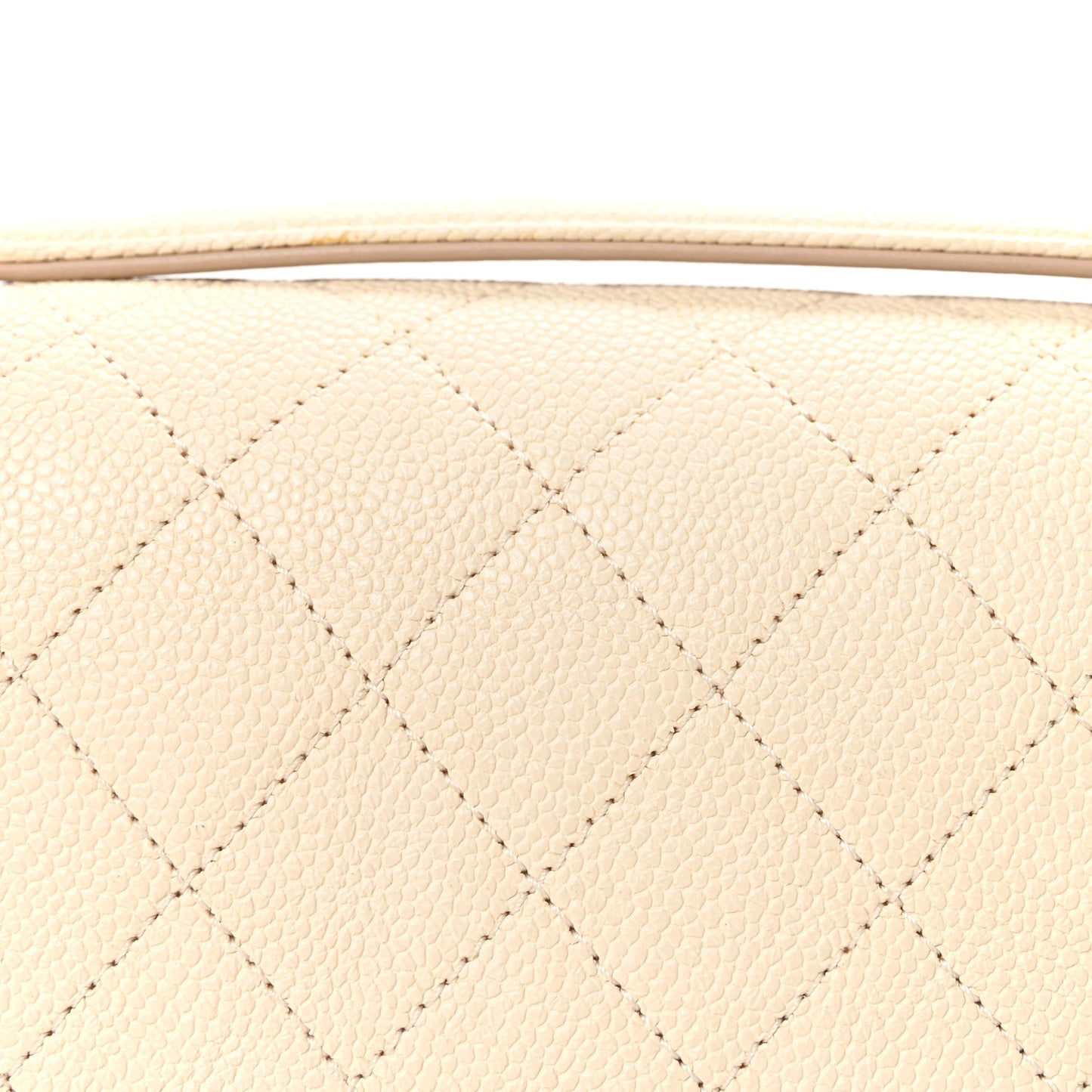 Grained Calfskin Quilted Medium Cuba Top Handle Flap Ivory