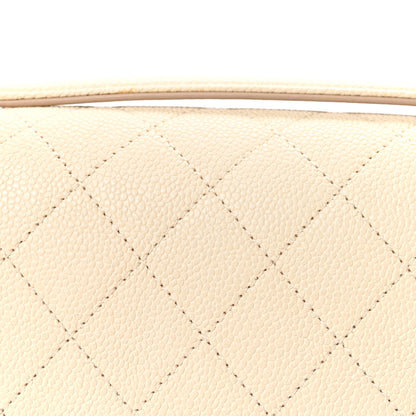 Chanel Grained Calfskin Quilted Medium Cuba Top Handle Flap Ivory 8 of 10