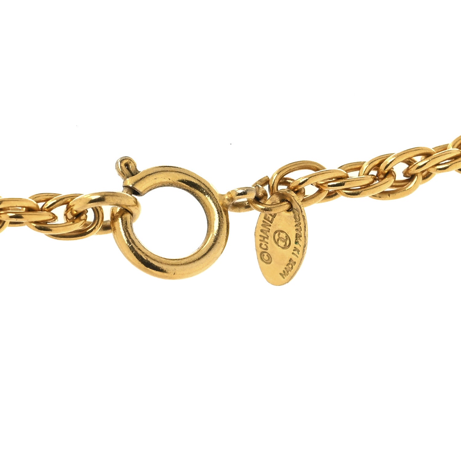 Chanel CC Medallion Choker Chain Necklace Gold 4 of 4