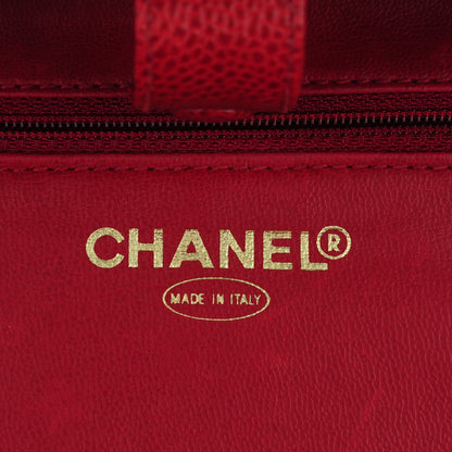 Chanel Caviar CC Vanity Cosmetic Case Red 7 of 9