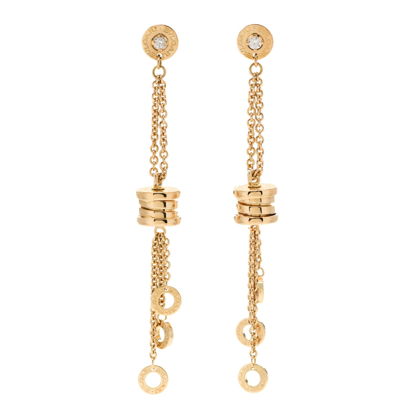 18K Yellow Gold Diamond B.Zero1 Drop Earrings