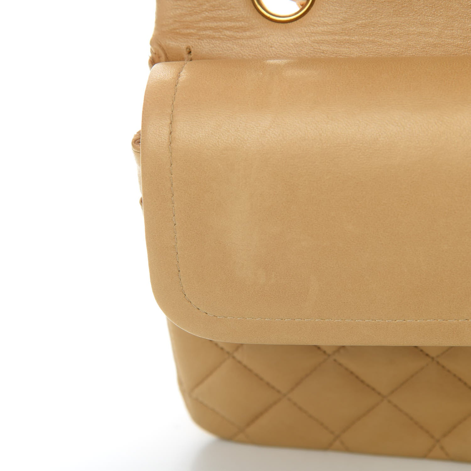 Chanel Lambskin Quilted Medium Double Flap Beige 17 of 18