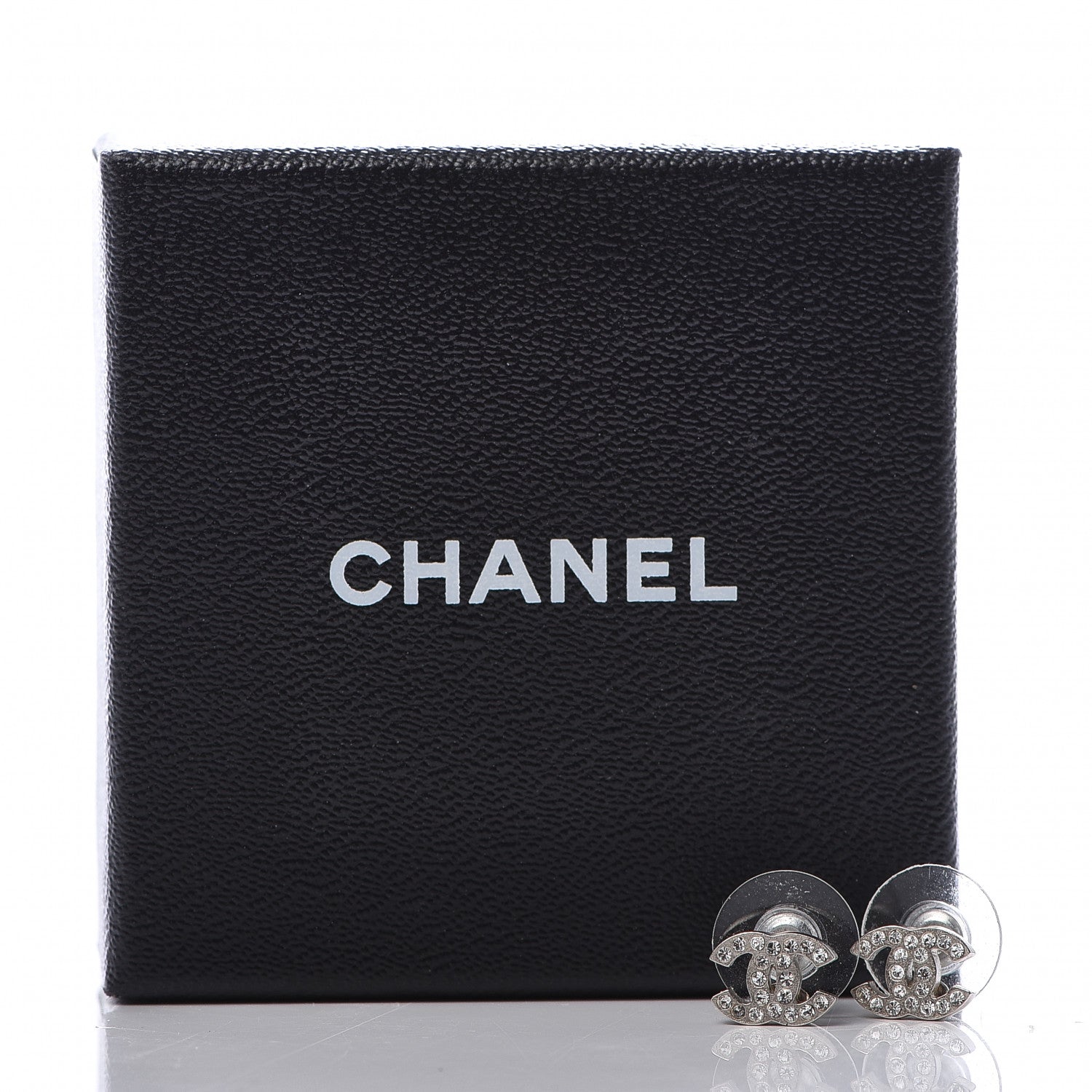 Chanel Crystal Mini Timeless CC Earrings Silver 5 of 5