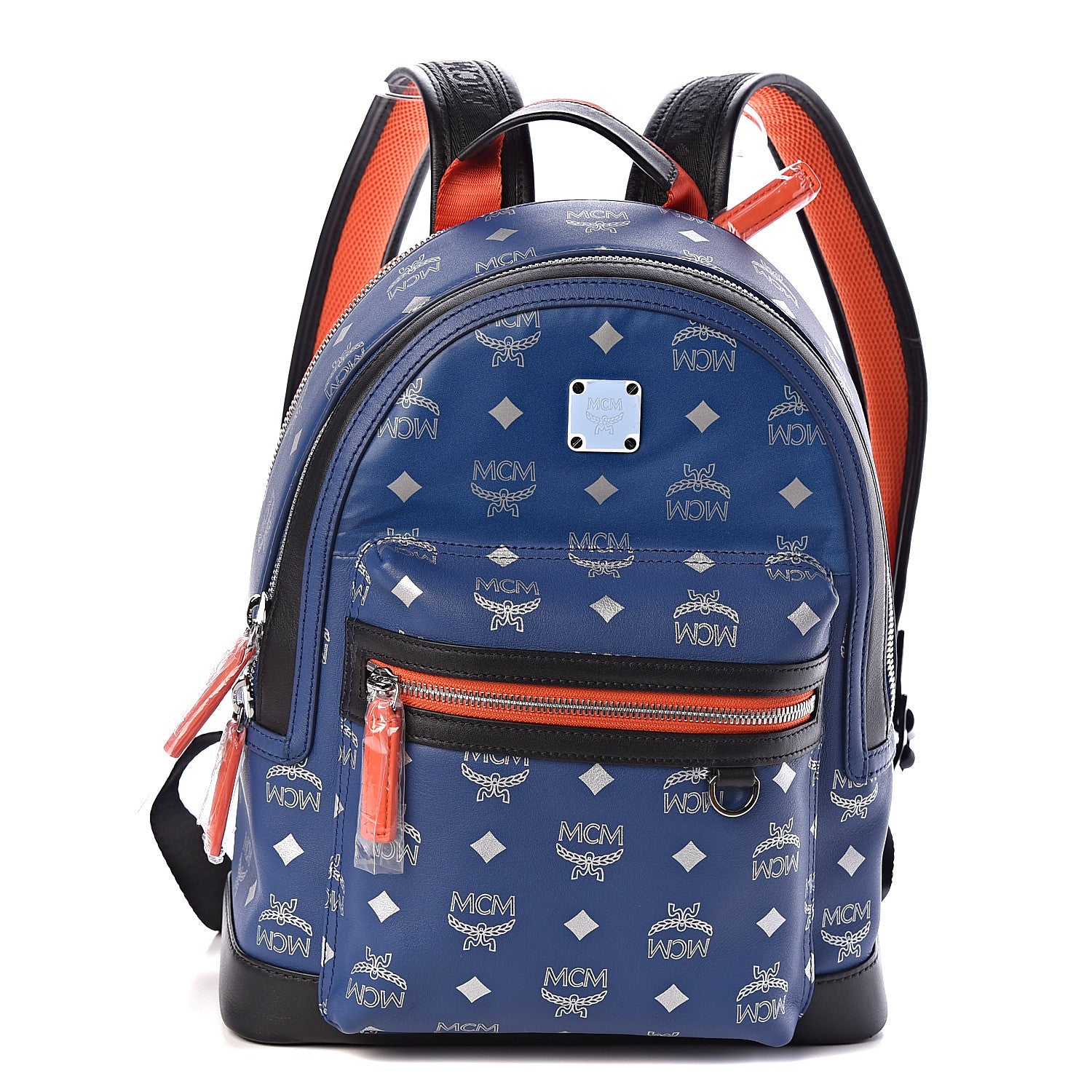 MCM Visetos Reflective Nylon Small Resnick Backpack Blue 1 of 8