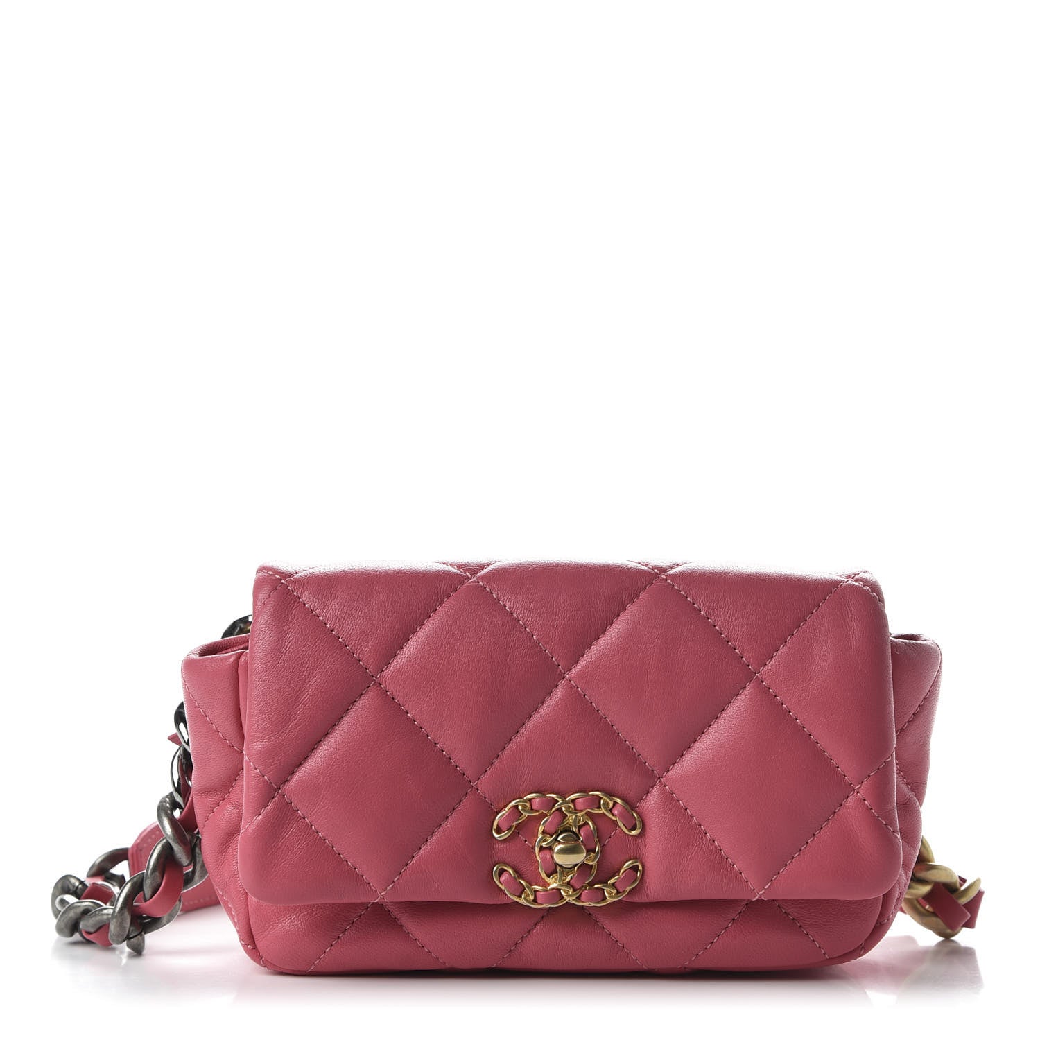 Chanel Lambskin Quilted 19 Waist Bag Pink 1 of 21