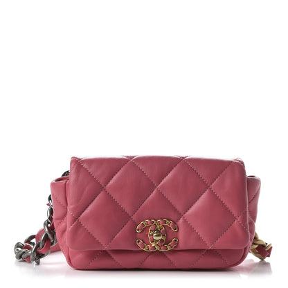 Chanel Lambskin Quilted 19 Waist Bag Pink 1 of 21