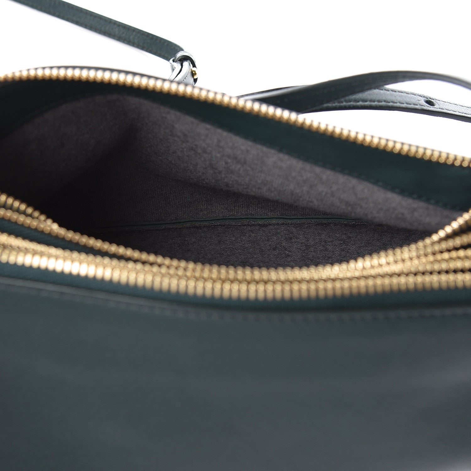 Celine Lambskin Small Trio Crossbody Bag Dark Green 7 of 11
