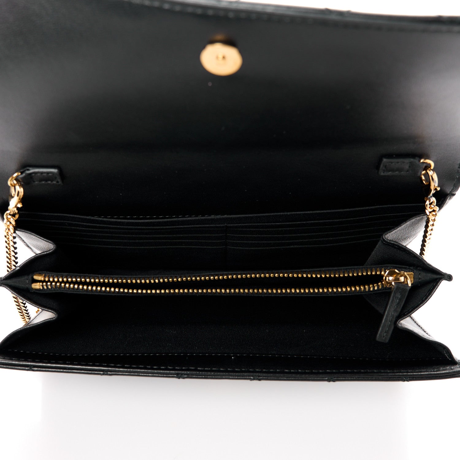 Versace Lambskin Quilted Medusa Wallet On Chain Crossbody Black 5 of 10