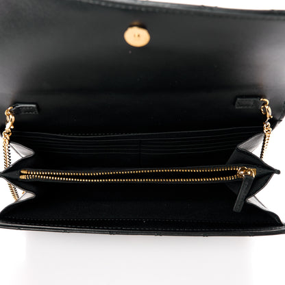 Versace Lambskin Quilted Medusa Wallet On Chain Crossbody Black 5 of 10