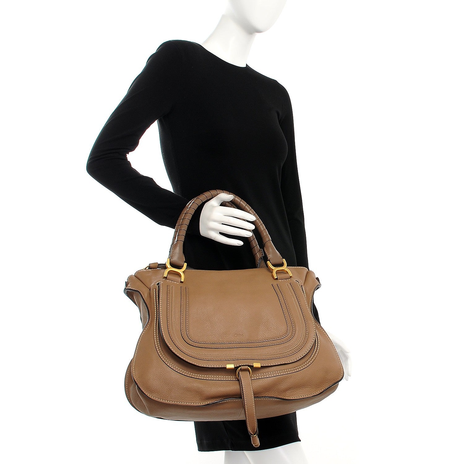 Chloe Calfskin Large Marcie Satchel Nut 2 of 8