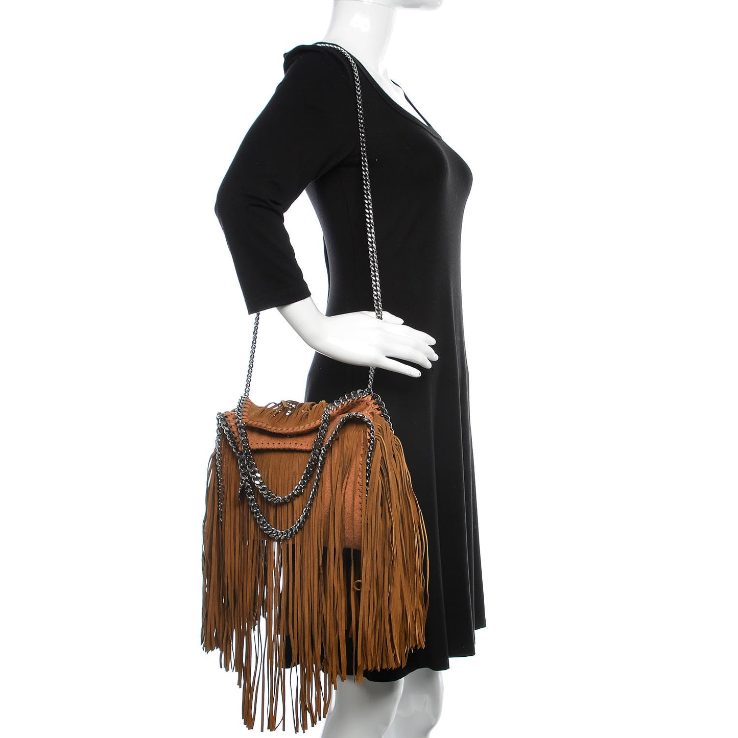 Eco Suede Mini Fringe Falabella Tote Tan