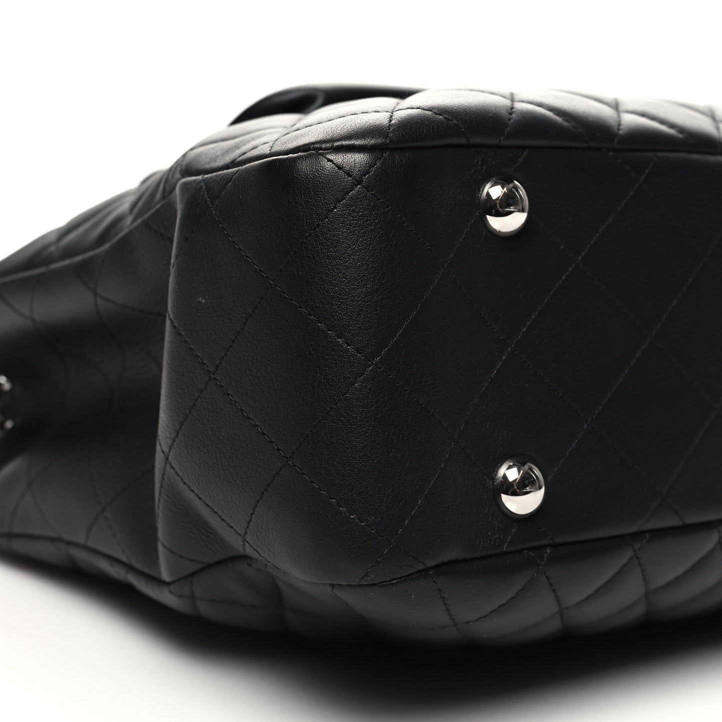 Calfskin Quilted Flap Tote Black
