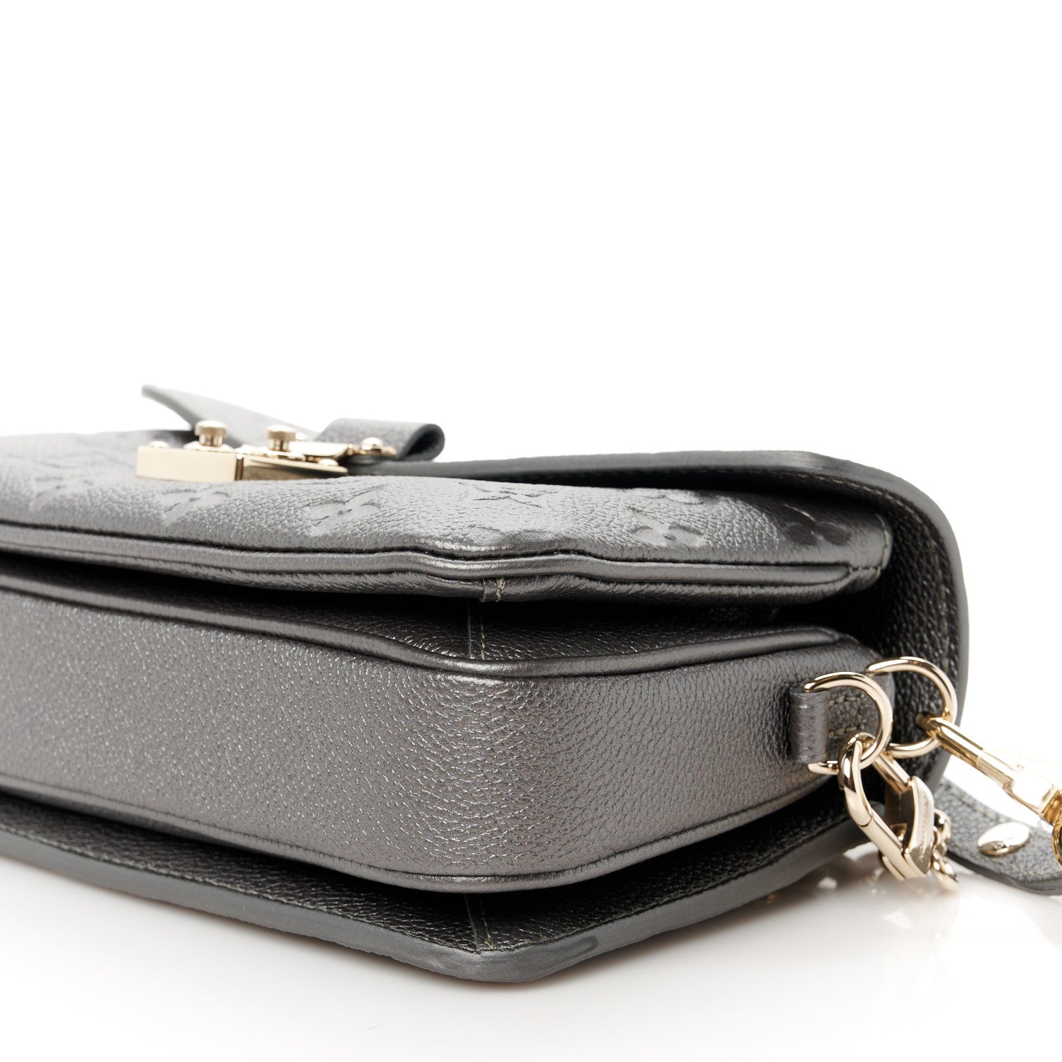 Louis Vuitton Shimmery Empreinte LV Ski Pochette Metis East West Gun Metal 9 of 10