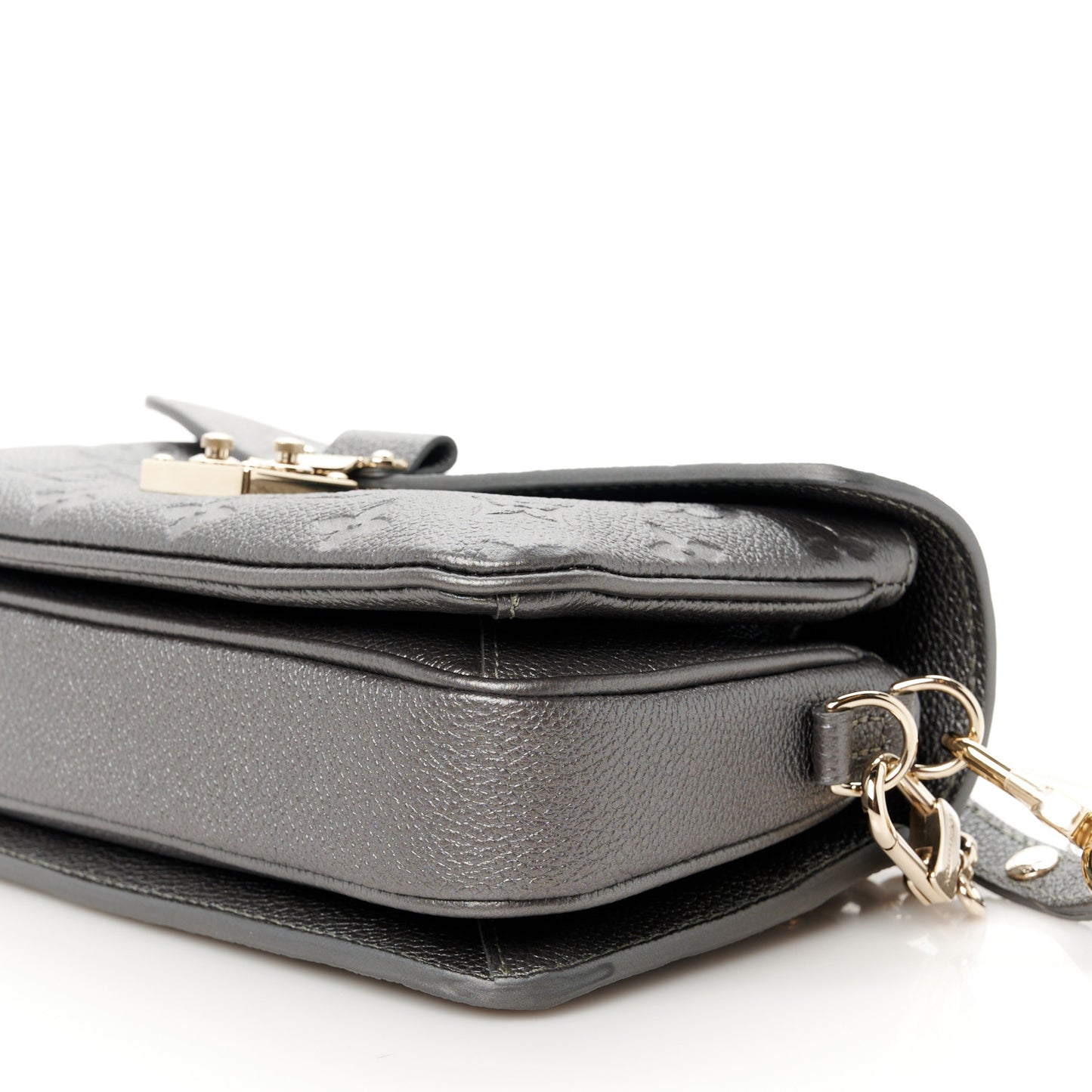 Shimmery Empreinte LV Ski Pochette Metis East West Gun Metal