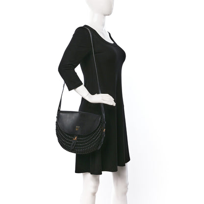 Tom Ford Calfskin Woven T-Twist Crossbody Black 2 of 10