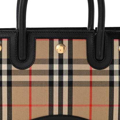 Burberry Calfskin House Check Mini Two Handle Title Bag Black 9 of 12