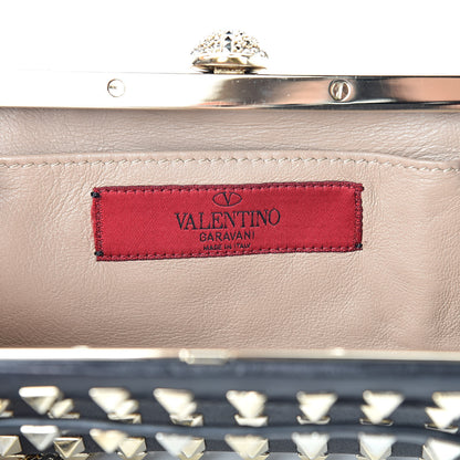 Valentino Garavani Lambskin Rockstud All Over Clutch Black 6 of 11