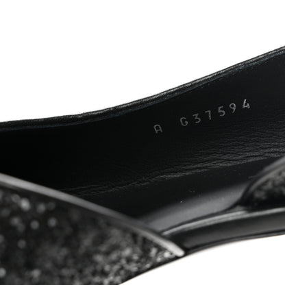 Chanel Glitter Grosgrain Cap Toe CC Ankle Wrap Pumps 37 Black 9 of 9