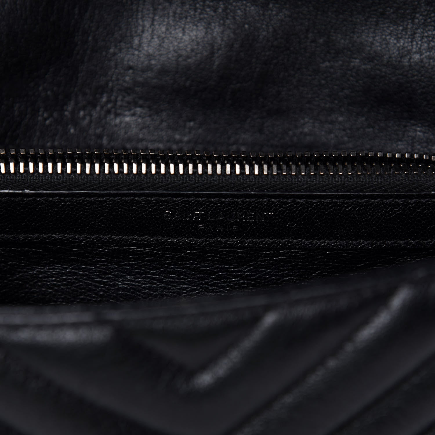 Saint Laurent Sheepskin Matelasse Chevron Monogram Medium College Bag Black 11 of 13