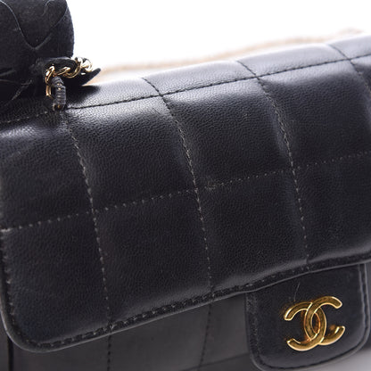 Chanel Lambskin Quilted Mini Chocolate Bar Camellia Flap Black 20 of 23