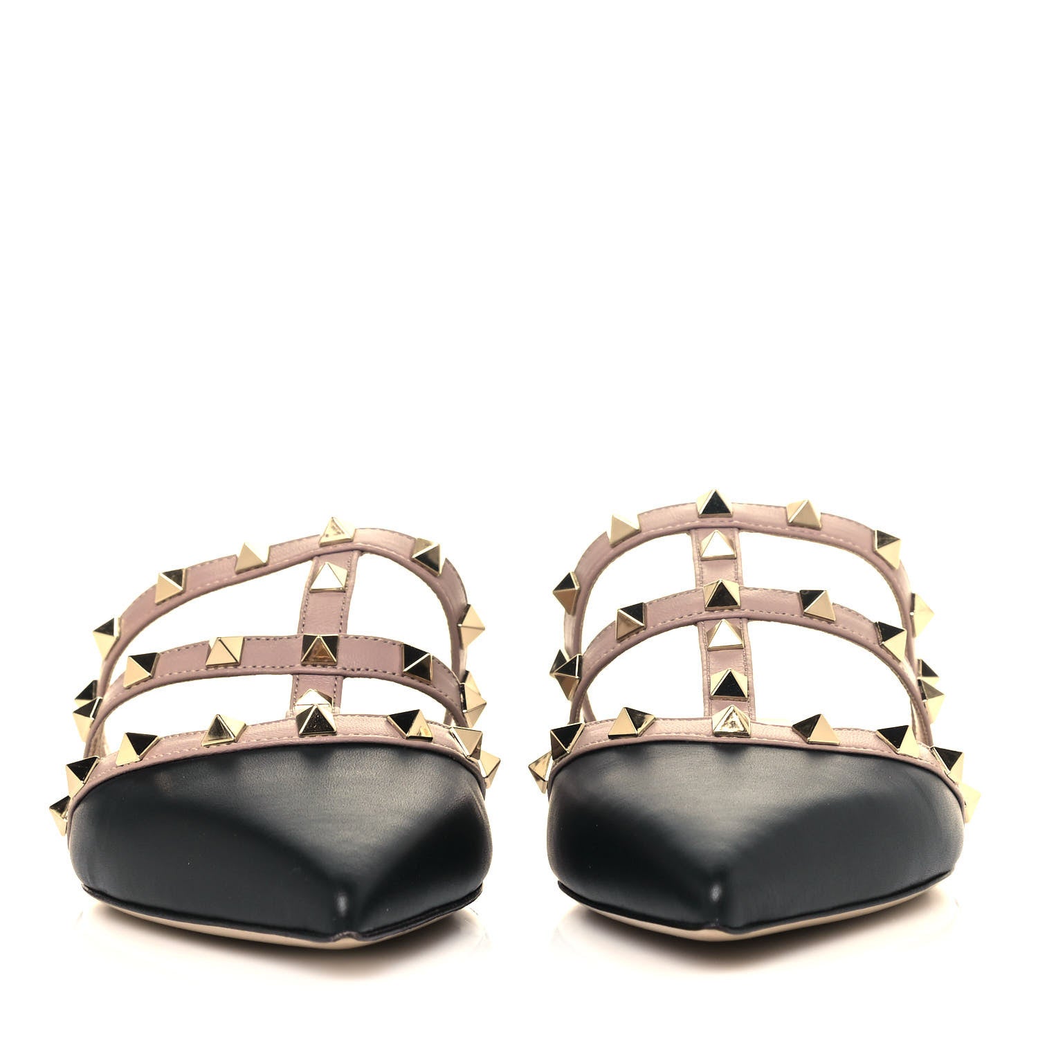 Valentino Garavani Rockstud Flat Cage Mules 38.5 Black Poudre 2 of 8