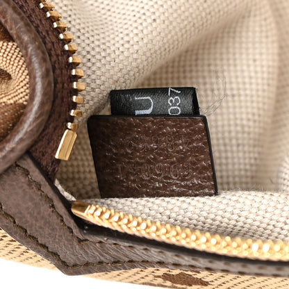 Gucci Monogram Jumbo GG Textured Dollar Calfskin Web Belt Bag Camel Ebony New Acero 7 of 10