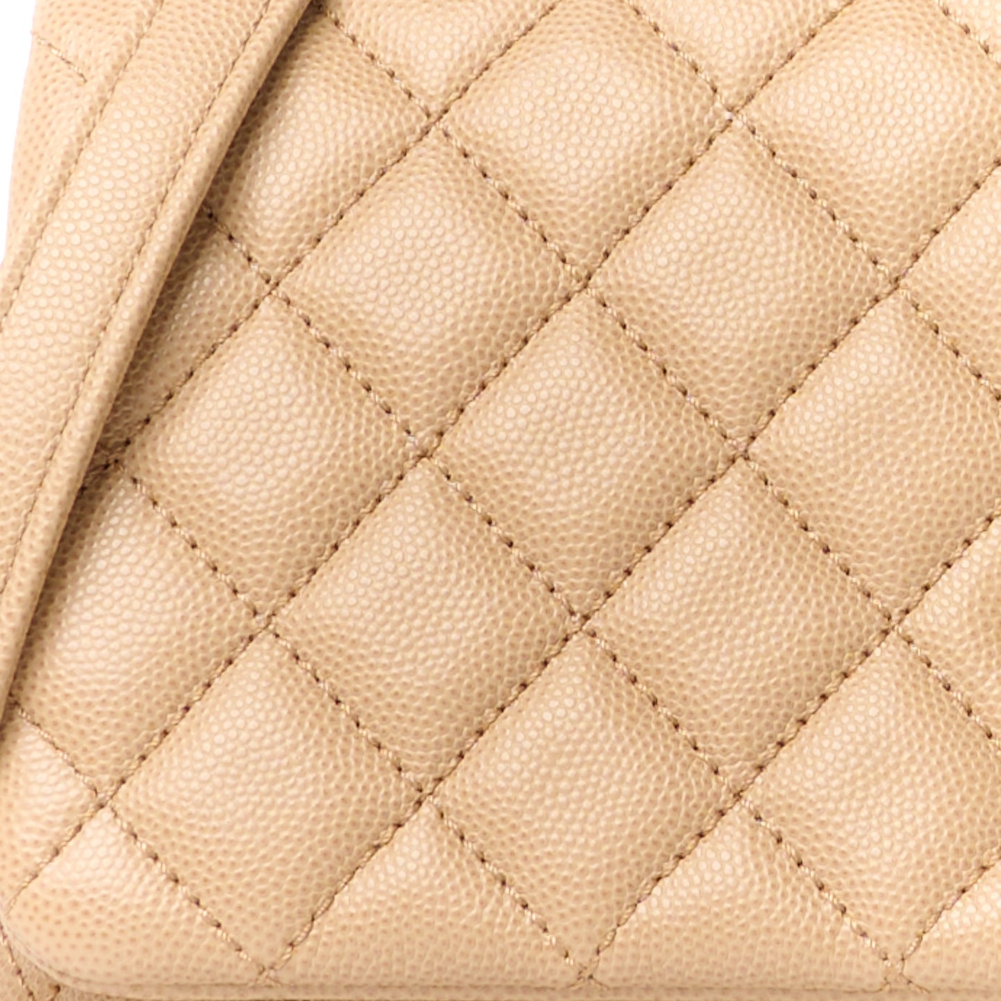 Caviar Lizard Embossed Quilted Small Coco Handle Flap Beige