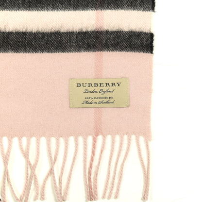 Burberry Cashmere Giant Heritage Check Fringe Scarf Ash Rose 3 of 4