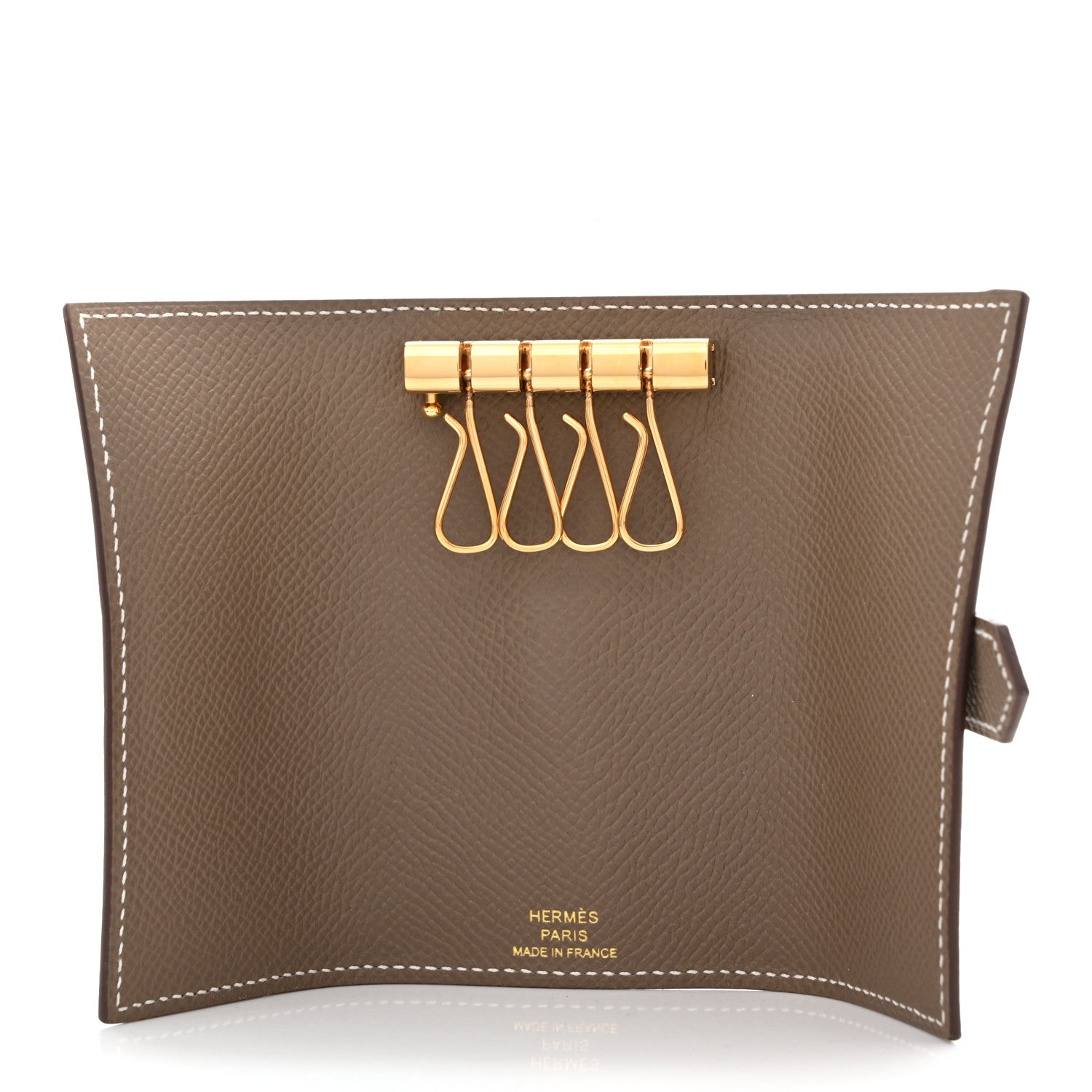 Hermes Epsom Bearn Multicles 4 Key Holder Etoupe 5 of 8
