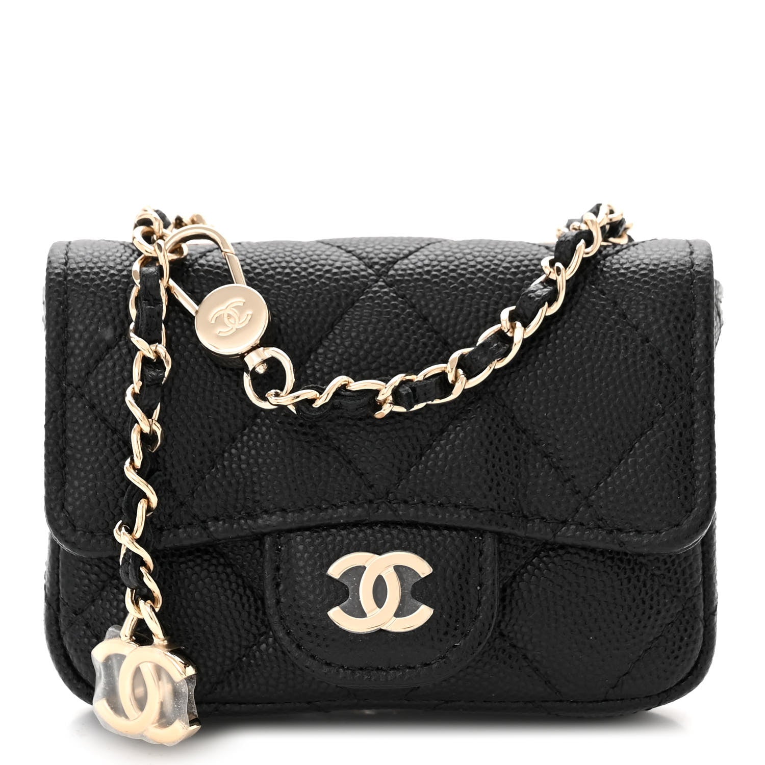 Chanel Caviar Quilted Mini Chain Belt Bag Black 1 of 12