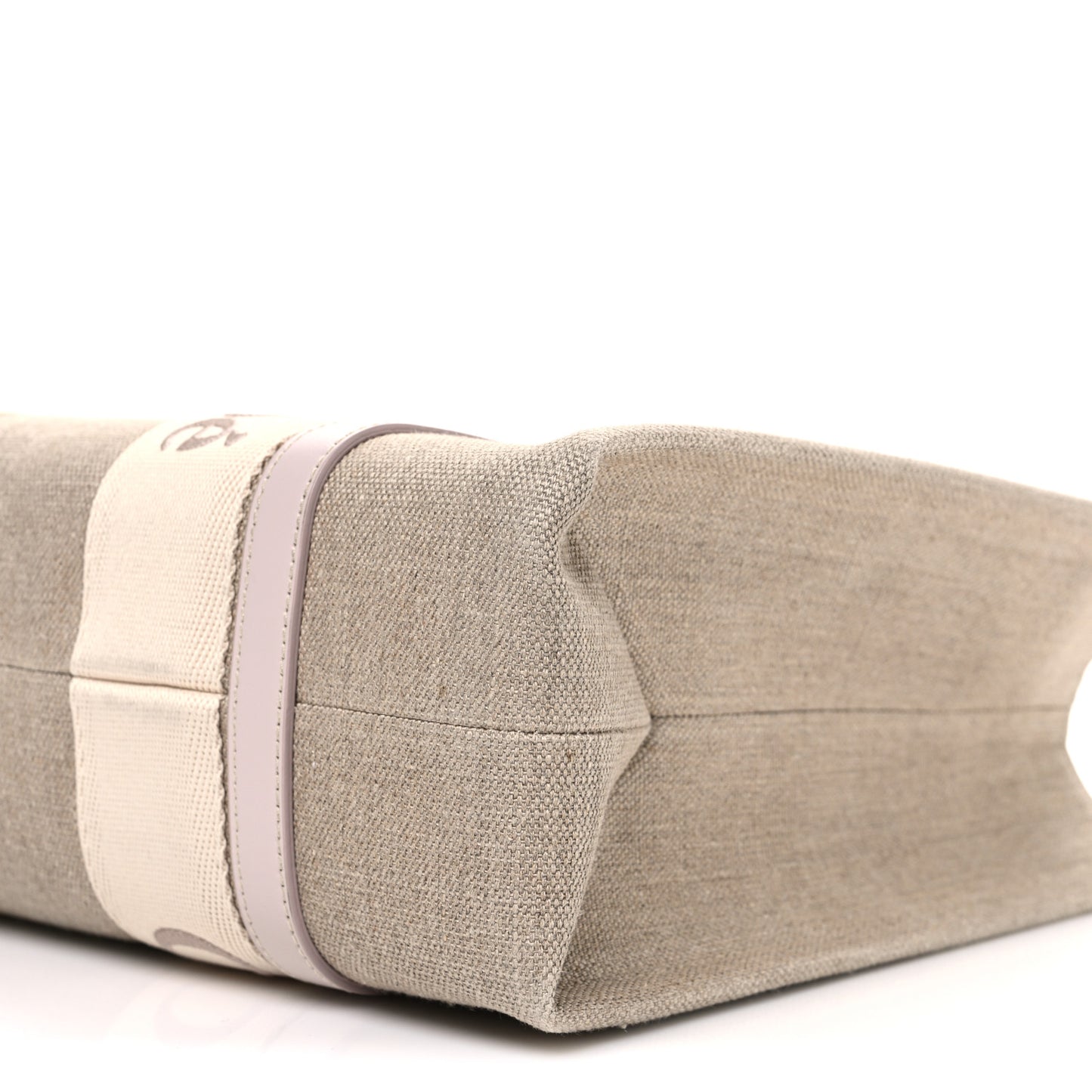 Cotton Calfskin Medium Woody Ribbon Tote Wild Grey