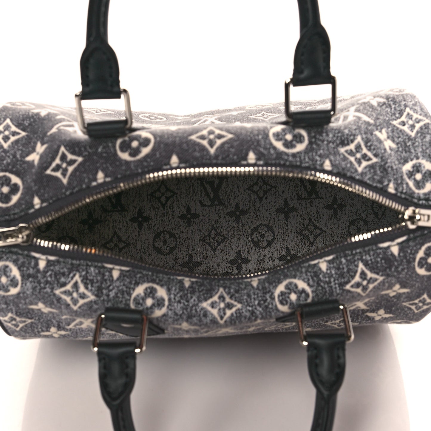 Denim Monogram Jacquard Speedy Bandouliere 25 Black