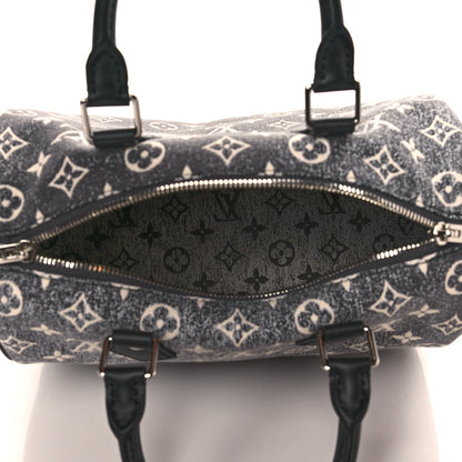 Louis Vuitton Denim Monogram Jacquard Speedy Bandouliere 25 Black 5 of 9