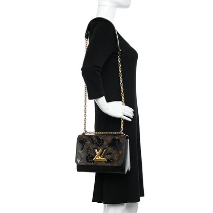 Louis Vuitton Calfskin Monogram Blossom Twist MM Black 2 of 13