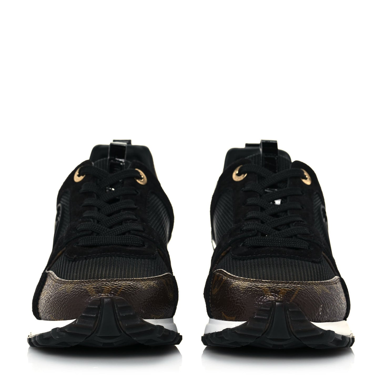 Suede Monogram Run Away Sneakers 35 Black