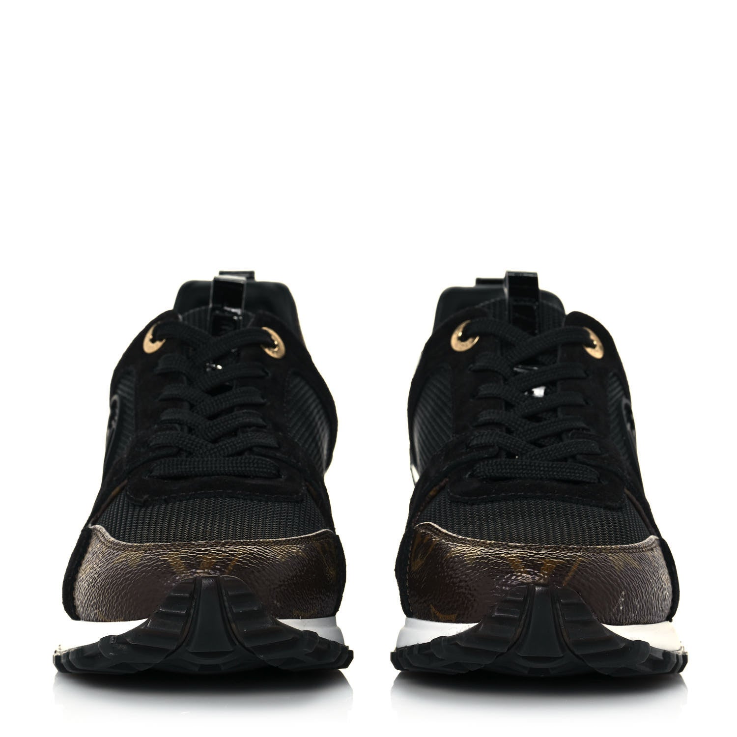 Louis Vuitton Suede Monogram Run Away Sneakers 35 Black 2 of 7