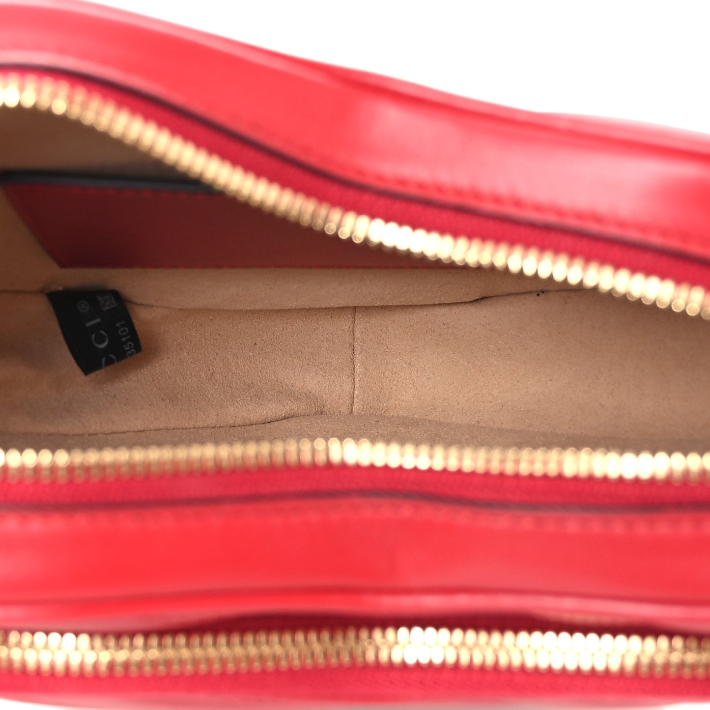 Calfskin Matelasse Diagonal Mini Interlocking G Heart Shoulder Bag Hibiscus Red