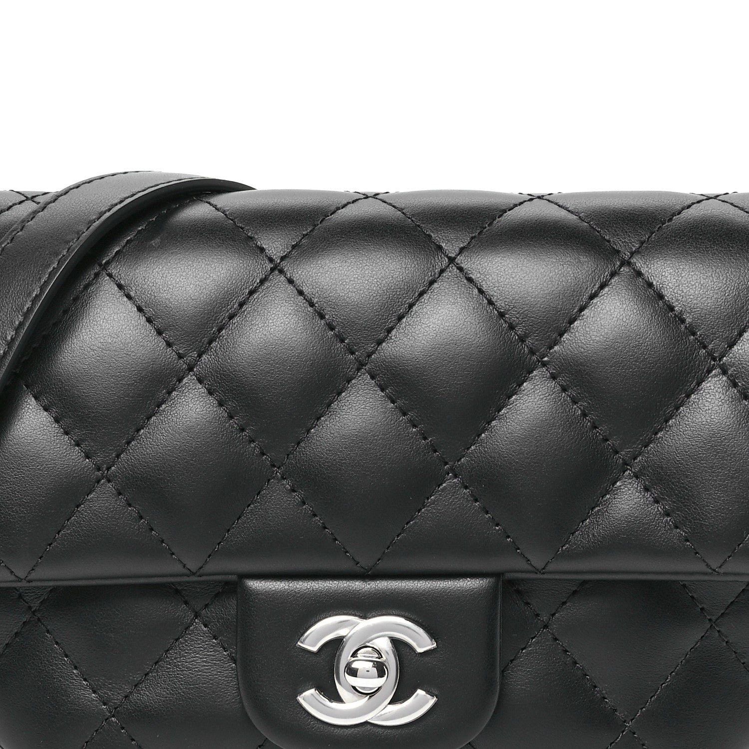 Chanel Calfskin Quilted CC Uniform Flap Belt Bag Black 8 of 10