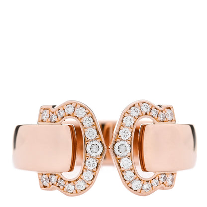 Cartier 18K Pink Gold Diamond C De Cartier Ring 48 4.5 1 of 5