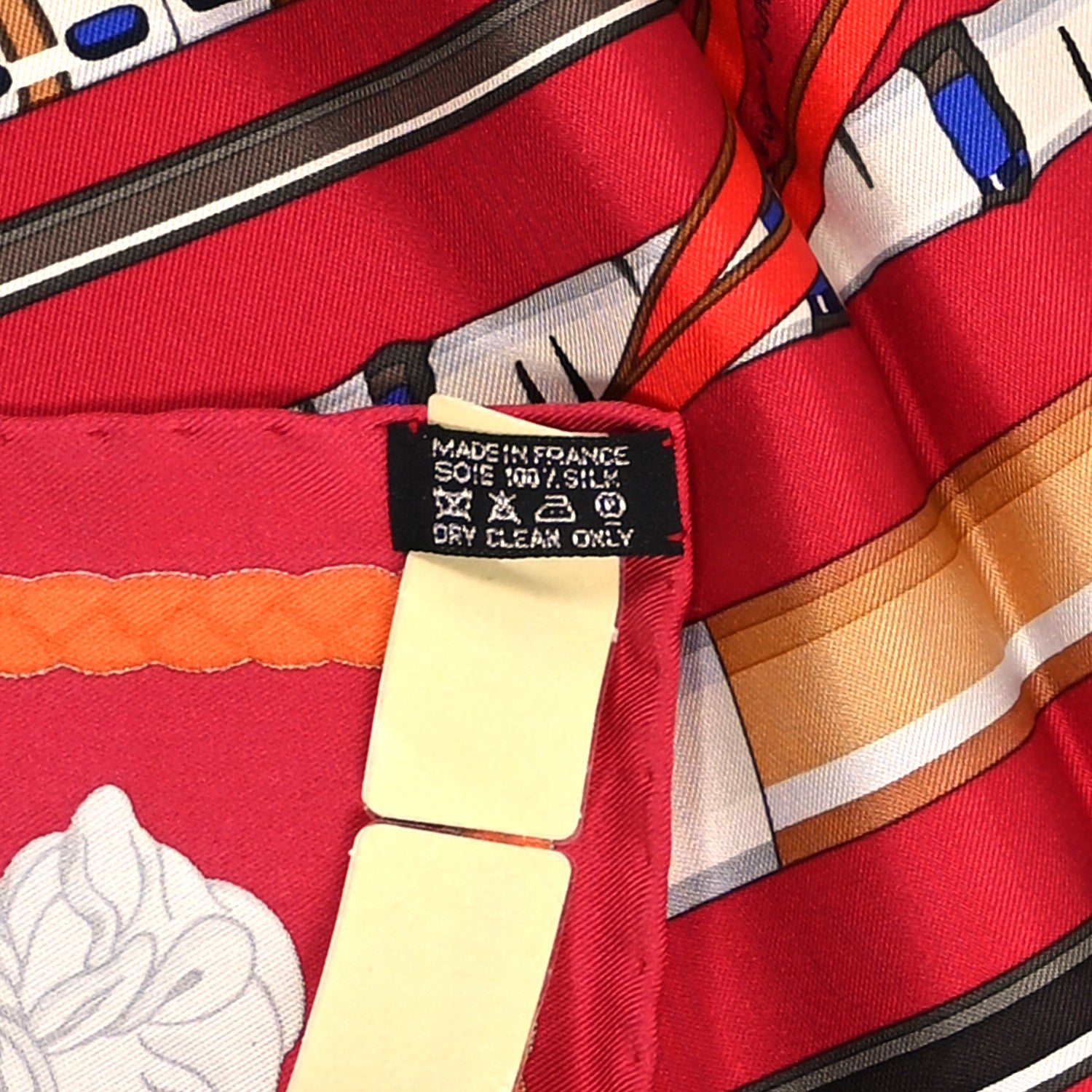 Hermes Silk Les Cannes Scarf 90 Scarf Rouge H Grege Bleu 3 of 6