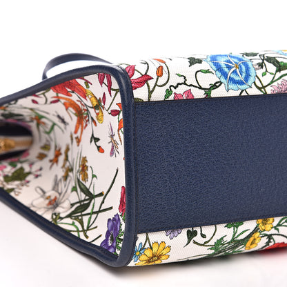 Gucci Canvas Large Flora Tote Navy Multicolor 8 of 10