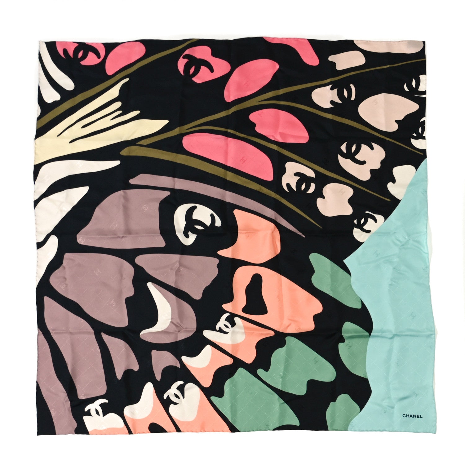 Chanel Silk CC Butterfly Square Scarf Multicolor 1 of 3