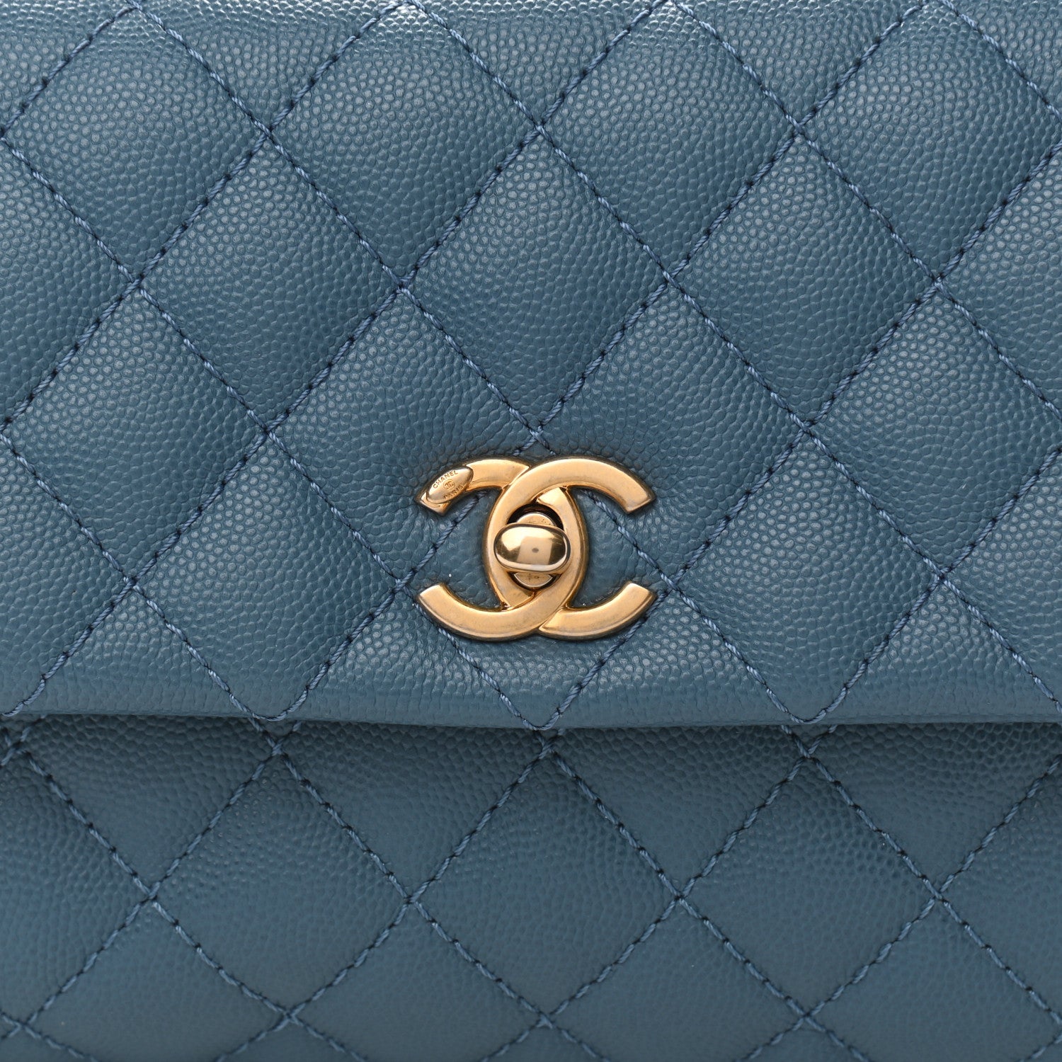 Chanel Caviar Quilted Mini Coco Handle Flap Blue 7 of 10
