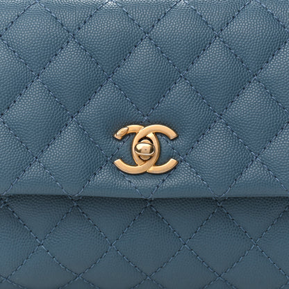 Chanel Caviar Quilted Mini Coco Handle Flap Blue 7 of 10