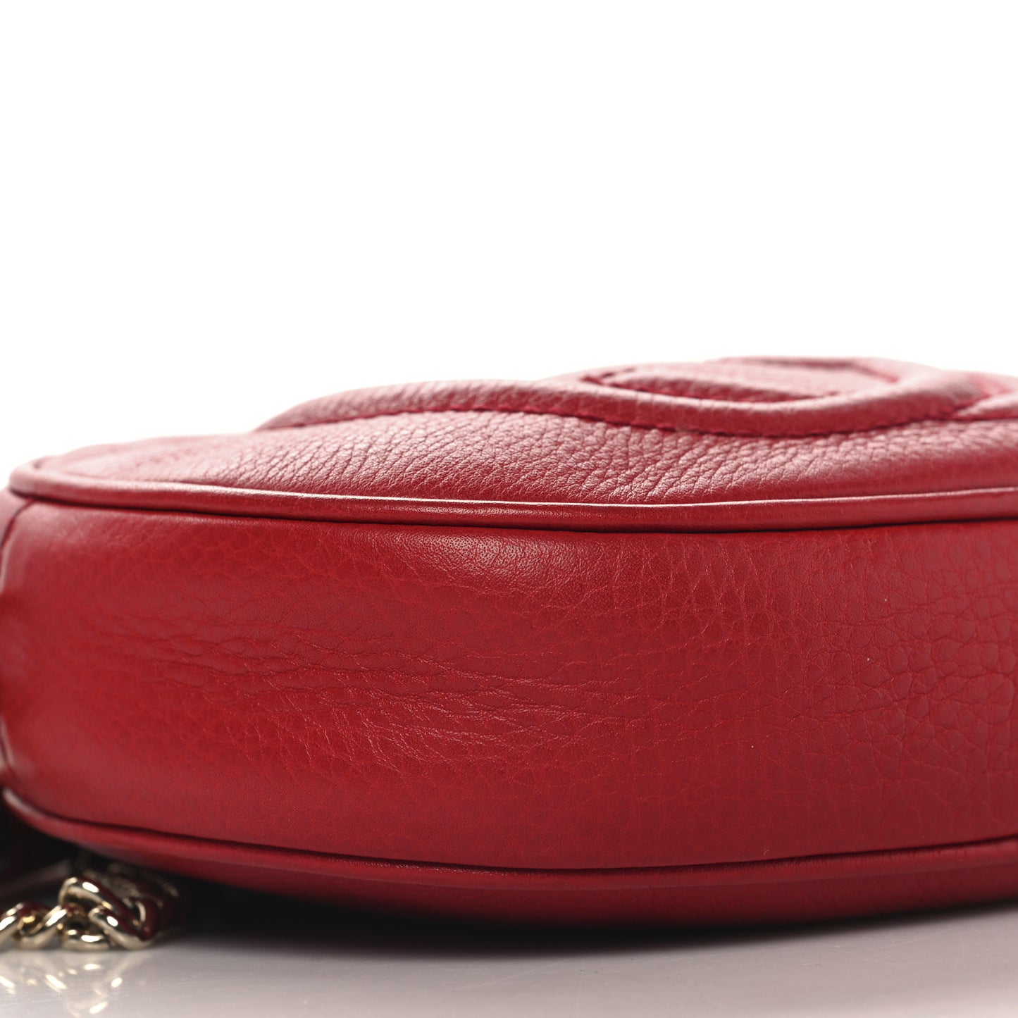 Pebbled Calfskin Mini Soho Chain Bag Tabasco Red