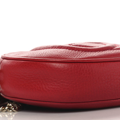 Gucci Pebbled Calfskin Mini Soho Chain Bag Tabasco Red 9 of 12